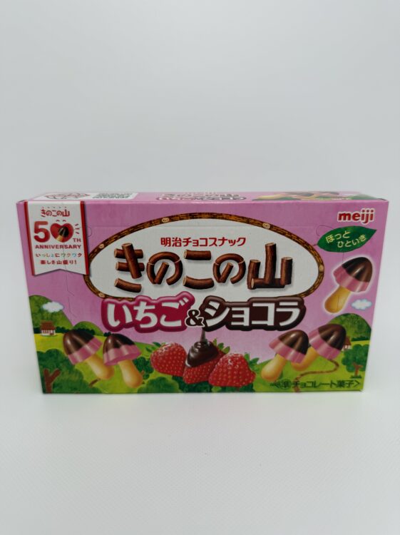 Meiji Kinoko no Yama Biscuits Strawberry & Chocolate