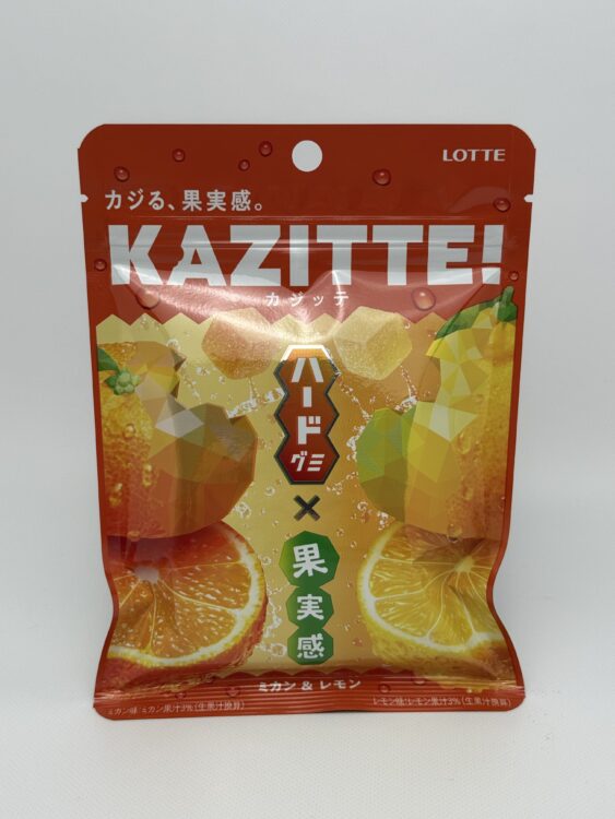Lotte Kazitte Hard Gummy Candy Mikan & Lemon