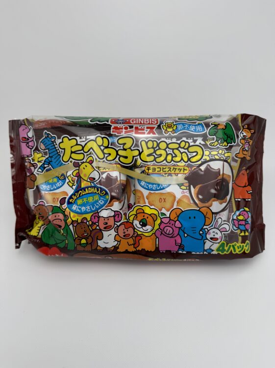 Ginbis Tabekko Dobutsu Animal Shaped Chocolate Biscuits Family Pack