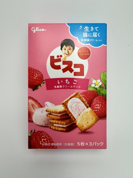 Glico Bisco Cream Sandwich Biscuit Strawberry