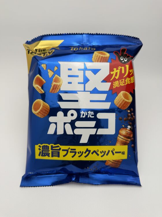 Tohato Kata Poteco Tough Potato Ring Snacks Black Pepper